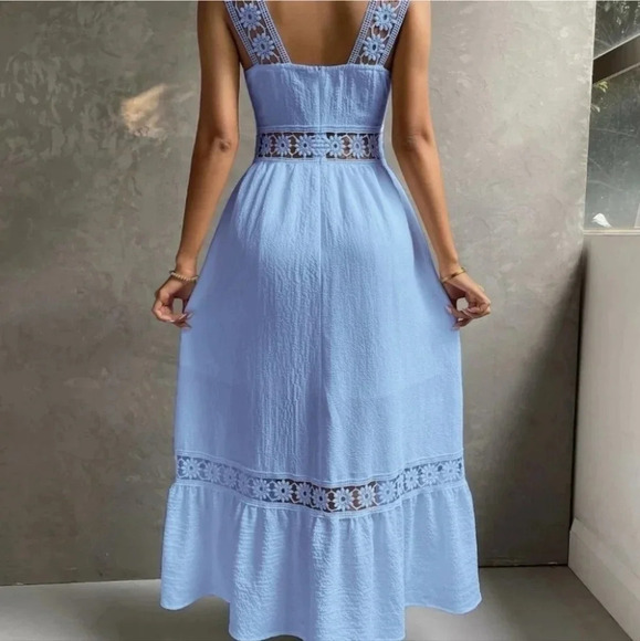 Blue shabby Chic Womens Lace insert Dress - Picture 2 of 5